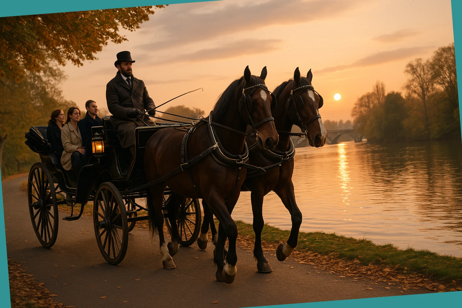 Evening circuit by the riverside with soft light